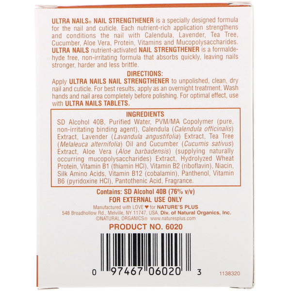 Nature's Plus, Ultra Nails, Nail Strengthener, 1/4 fl oz (7.4 ml) - The Supplement Shop