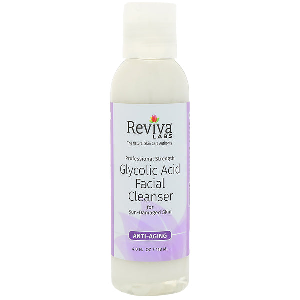 Reviva Labs, Glycolic Acid Facial Cleanser, 4 fl oz (118 ml) - The Supplement Shop