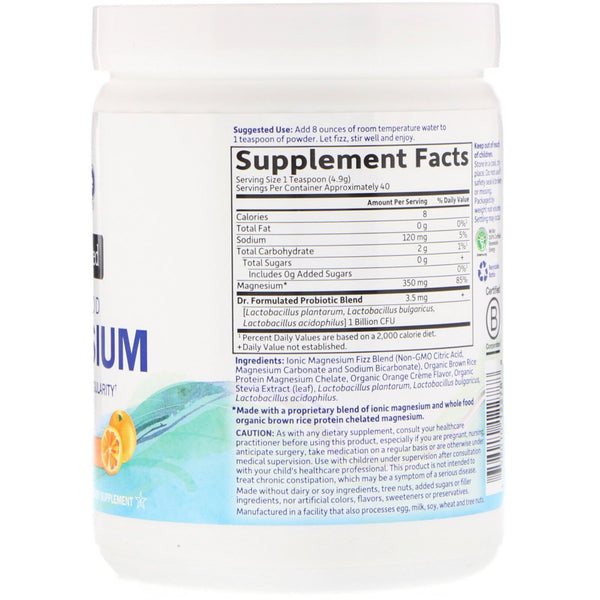 Garden of Life, Dr. Formulated, Whole Food Magnesium Powder, Orange, 7 oz (197.4 g) - The Supplement Shop