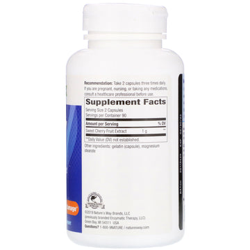Nature's Way, Cherry Fruit, Sweet Cherry Extract, 180 Capsules (500 mg per Capsule)