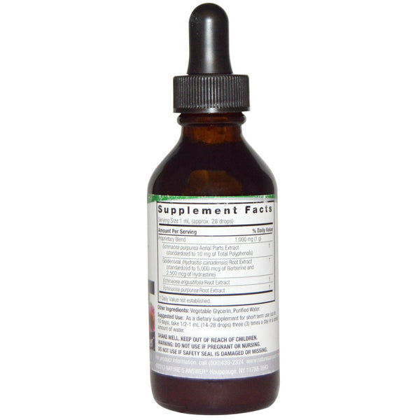 Nature's Answer, Echinacea & Goldenseal, Alcohol-Free, 1,000 mg, 2 fl oz (60 ml) - The Supplement Shop