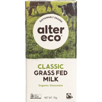 Alter Eco Chocolate Organic Classic Grass Fed Milk 12x75g