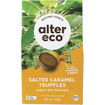 Alter Eco Chocolate Organic Dark Salted Caramel Truffles 5x108g