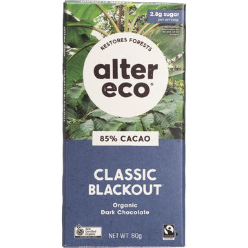 Alter Eco Chocolate Organic Dark Classic Blackout 12x80g