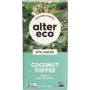 Alter Eco Chocolate Organic Dark Coconut Toffee 12x80g