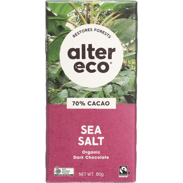 Alter Eco Chocolate Organic Dark Sea Salt 12x80g