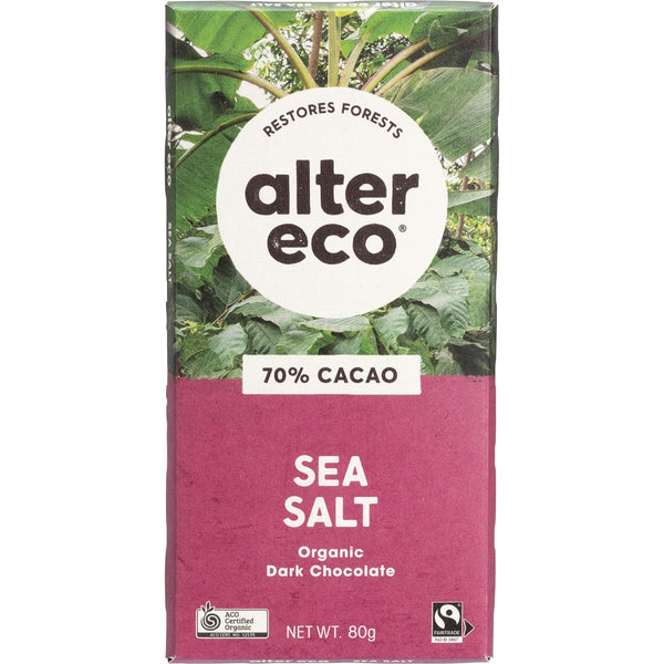 Alter Eco Chocolate Organic Dark Sea Salt 12x80g