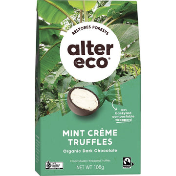 Alter Eco Chocolate Organic Dark Mint Creme Truffles 5x108g