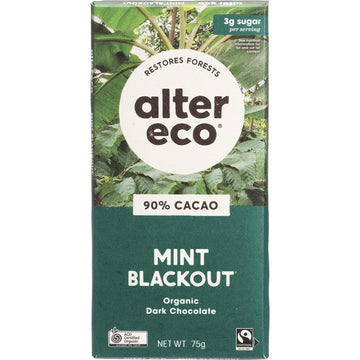 Alter Eco Chocolate Organic Dark Mint Blackout 12x75g