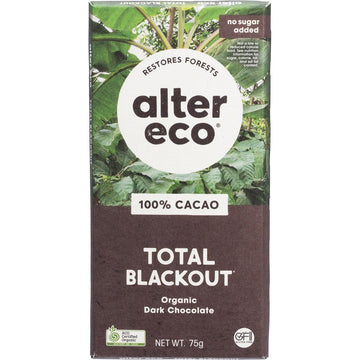 Alter Eco Chocolate Organic Dark Total Blackout 12x75g