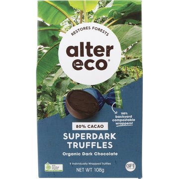 Alter Eco Chocolate Organic Superdark Cacao Truffles 5x108g