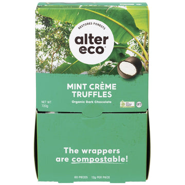 Alter Eco Chocolate Organic Dark Mint Creme Truffles 60x12g
