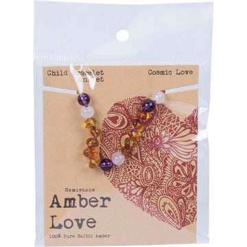 Amber Love Children's Bracelet/Anklet 100% Baltic Amber Cosmic 14cm