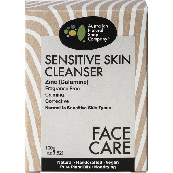 Australian Natural Soap CO Face Care Sensitive Skin Cleanser Zinc Calamine 100g