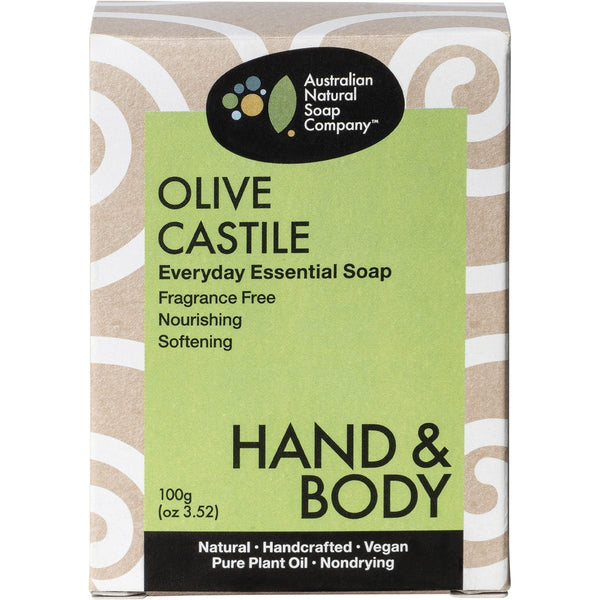Australian Natural Soap CO Hand & Body Everyday Essential Olive Castile 100g