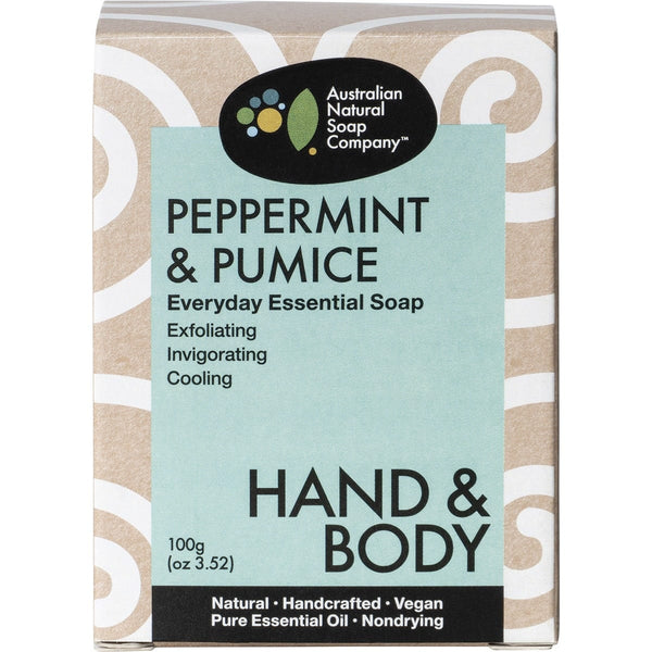 Australian Natural Soap Co Hand & Body Everyday Essential Peppermint & Pumice 100g