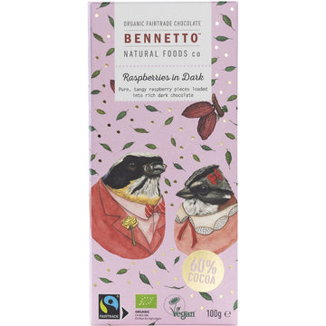 Bennetto Organic Dark Chocolate Raspberries In Dark 13x100g