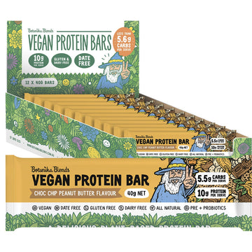 Botanika Blends Vegan Protein Bars Choc Chip Peanut Butter 12x40g
