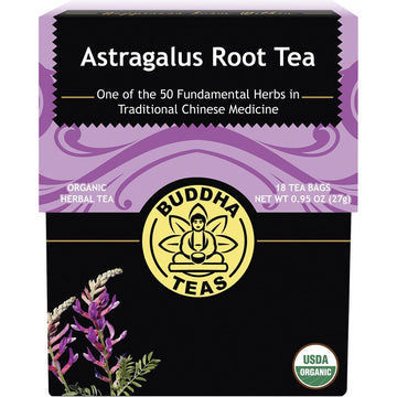 Buddha Teas Organic Herbal Tea Bags Astragalus Root Tea 18pk