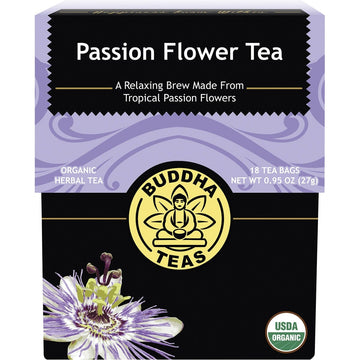 Buddha Teas Organic Herbal Tea Bags Passion Flower Tea 18pk