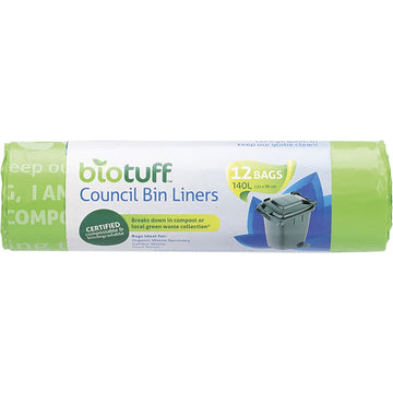 Biotuff Council Bin Liners Large Bags 140L 12pk