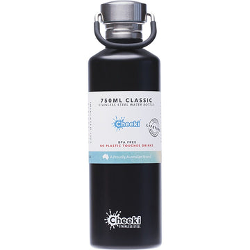 Cheeki Stainless Steel Bottle Black 750ml