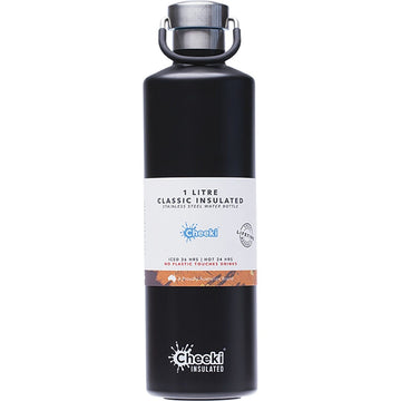 Cheeki Stainless Steel Bottle Insulated Black 1L
