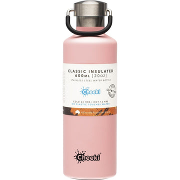 Cheeki Stainless Steel Bottle Insulated Pink 600ml