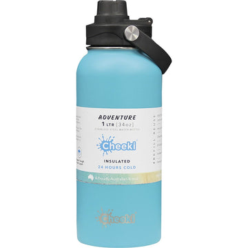 Cheeki Insulated Adventure Stainless Steel Bottle Aqua 1L