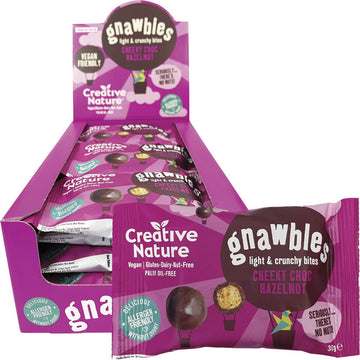 Creative Nature Gnawbles Light & Crunchy Bites Cheeky Choc Hazelnot 15x30g