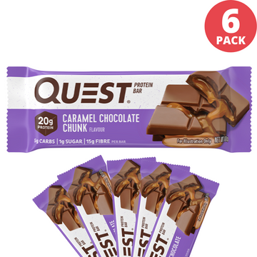 Quest Nutrition, Protein Bar, Caramel Chocolate Chunk, 6 Bars, 2.12 oz (60 g) Each