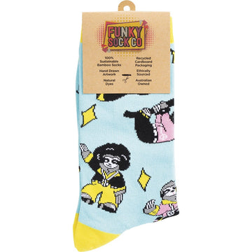Funky Sock Co Bamboo Socks Funkalicious Disco Sloths 1 Pair