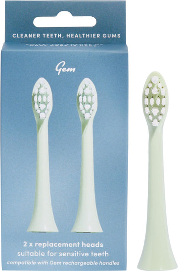 Gem Electric Toothbrush Replacement Heads Mint 2pk