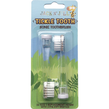 Jack N' Jill Replacement Heads Sonic Toothbrush Tickle Tooth 8x2pk