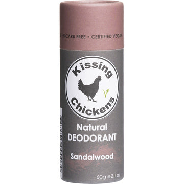 Kissing Chickens Natural Deodorant Tube Sandalwood 60g