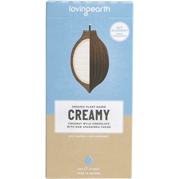 Loving Earth Creamy Coconut Mylk Chocolate Raw Ashaninka Cacao 11x80g