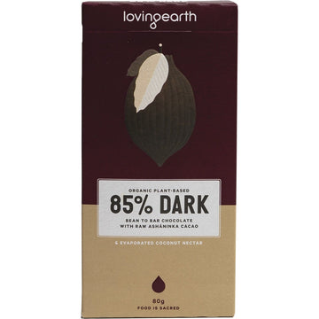 Loving Earth Dark Bar Chocolate with 85% Raw Ashaninka Cacao 11x80g