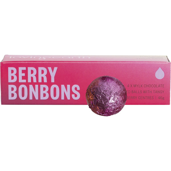 Loving Earth Bonbons Berry Mylk Chocolate with Tangy Berry Centres 46g