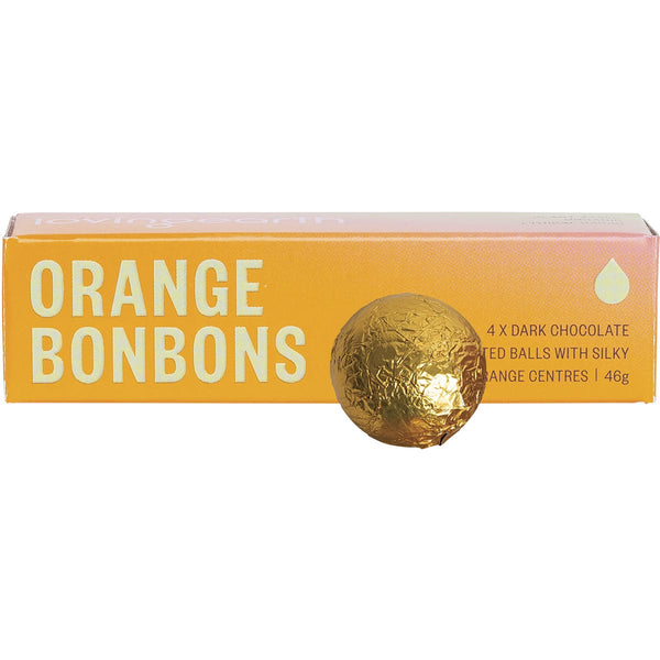 Loving Earth Bonbons Orange Dark Chocolate with Silky Orange Centres 46g