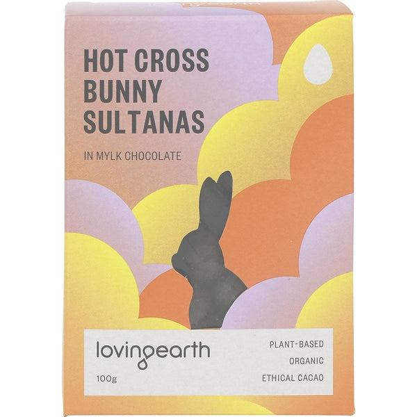 Loving Earth Hot Cross Bunny Sultanas Mylk Chocolate 100g