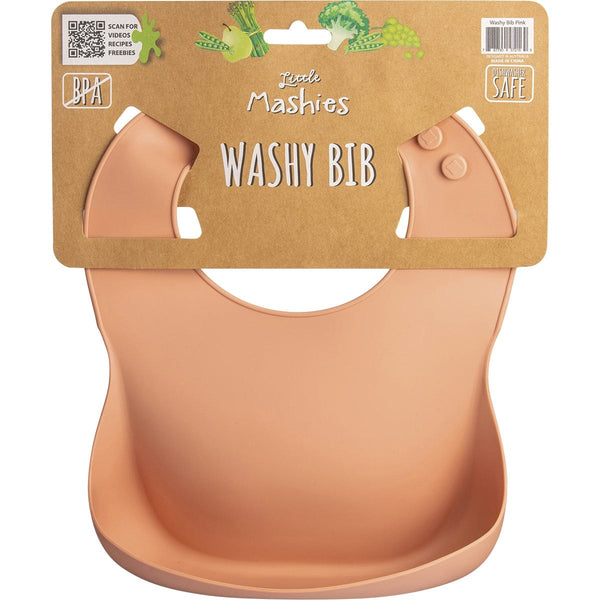 Little Mashies Silicone Washy Bib Blush Pink