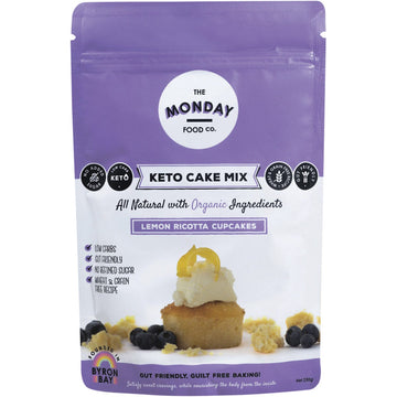 The Monday Food Co. Keto Cake Mix Lemon Ricotta Cupcakes 250g