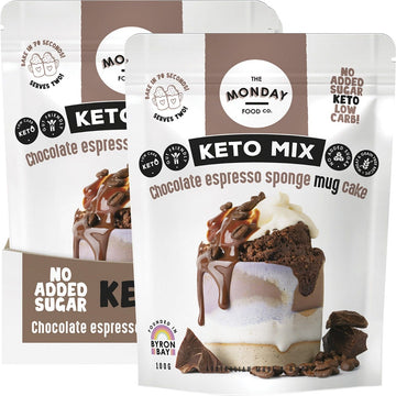 The Monday Food Co. Keto Mug Cake Mix Chocolate Espresso Sponge 6x100g