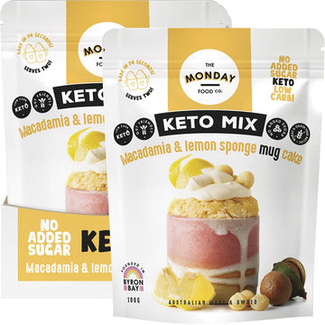 The Monday Food Co. Keto Mug Cake Mix Macadamia & Lemon Sponge 6x100g