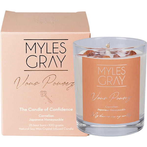 Myles Gray Crystal Infused Soy Candle Mini Japanese Honeysuckle 100g