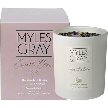 Myles Gray Crystal Infused Soy Candle Large Coconut & Clarity 285g