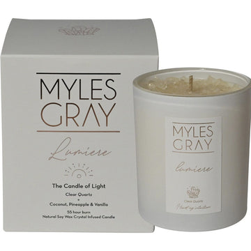 Myles Gray Crystal Infused Soy Candle Large Coconut Pineapple 285g