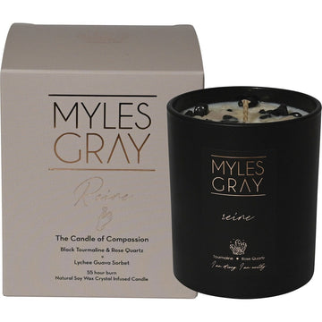 Myles Gray Crystal Infused Soy Candle Large Lychee Guava Sorbet 285g