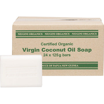 Niugini Organics Virgin Coconut Oil Soap (unboxed) Pure (Unscented) 24x125g