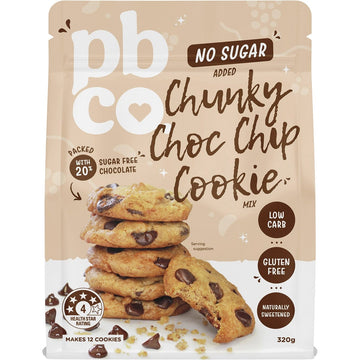 PBco Chunky Choc Chip Cookie Mix No Sugar Added 320g